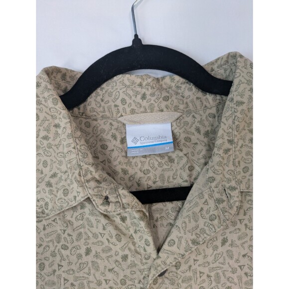 Columbia Sportswear Button up Shirt Mens Medium Beige Outdoor Lightweight Cotton - Picture 3 of 9